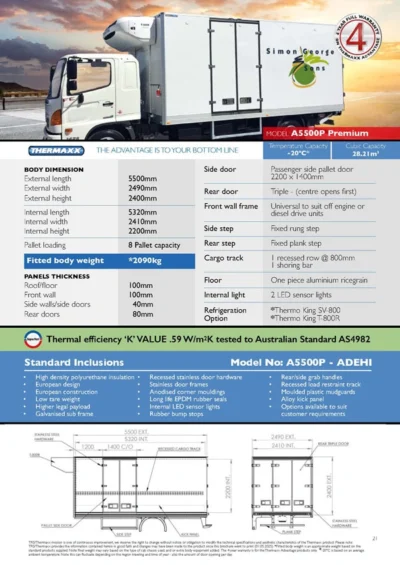 thermaxx 8 pallet refrigerated truck body
