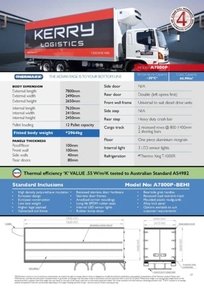 thermaxx 12 pallet refrigerated truck body