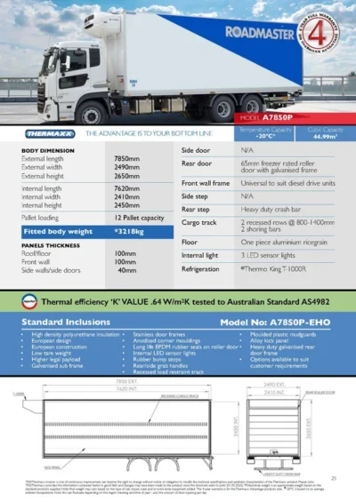thermaxx 12 pallet refrigerated truck body
