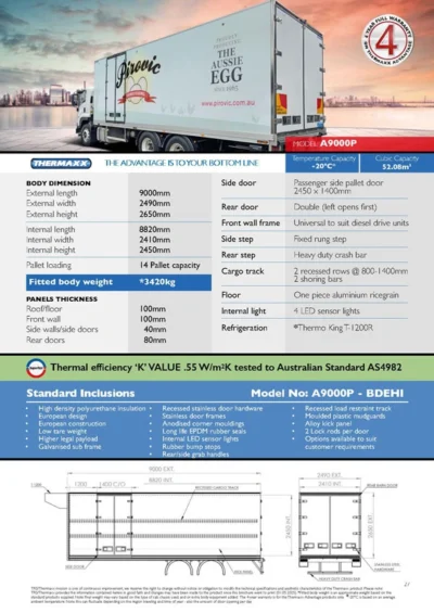 thermaxx 14 pallet refrigerated truck body