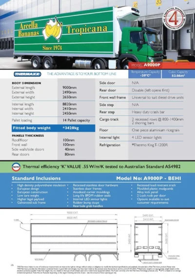 thermaxx 14 pallet refrigerated truck body