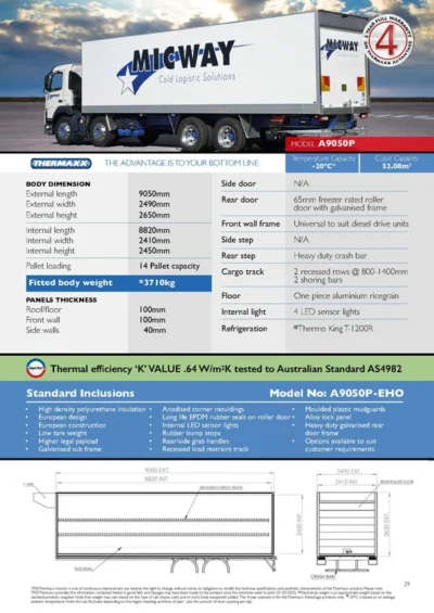 thermaxx 14 pallet refrigerated truck body